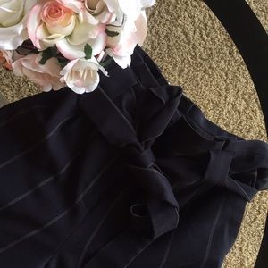 Pin stripped navy high waisted Paperbag pants